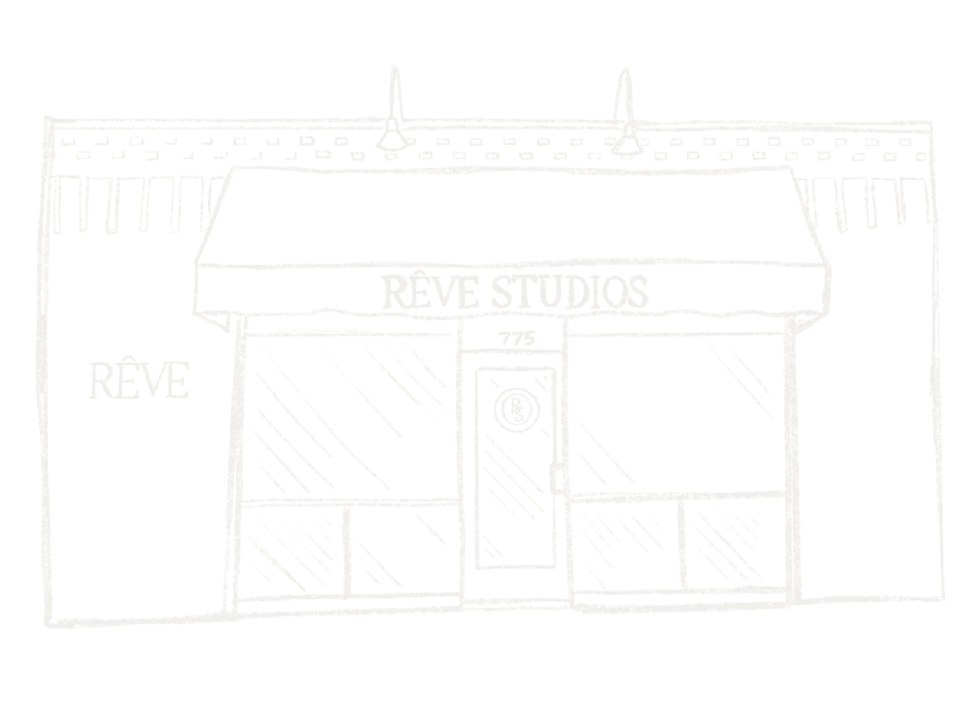 A green linen illustration of the original Wayzata storefront.